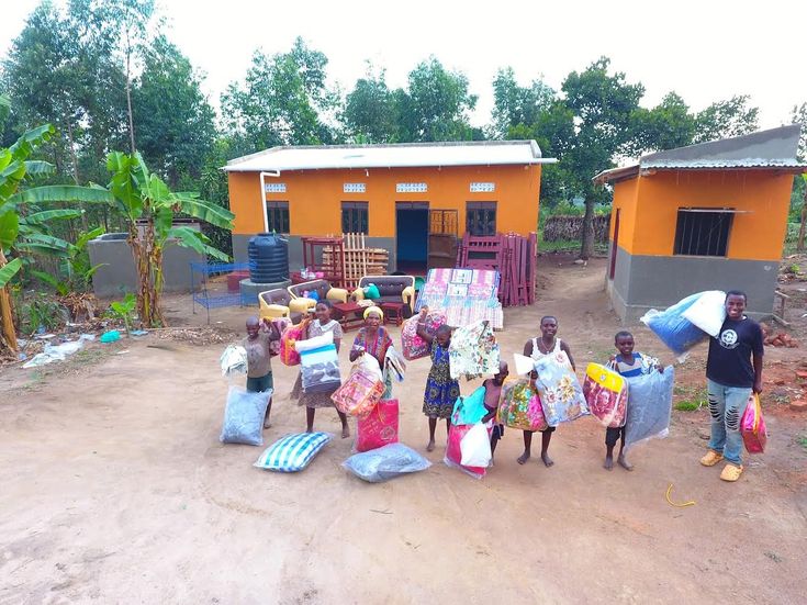 Families receiving bedding and household essentials