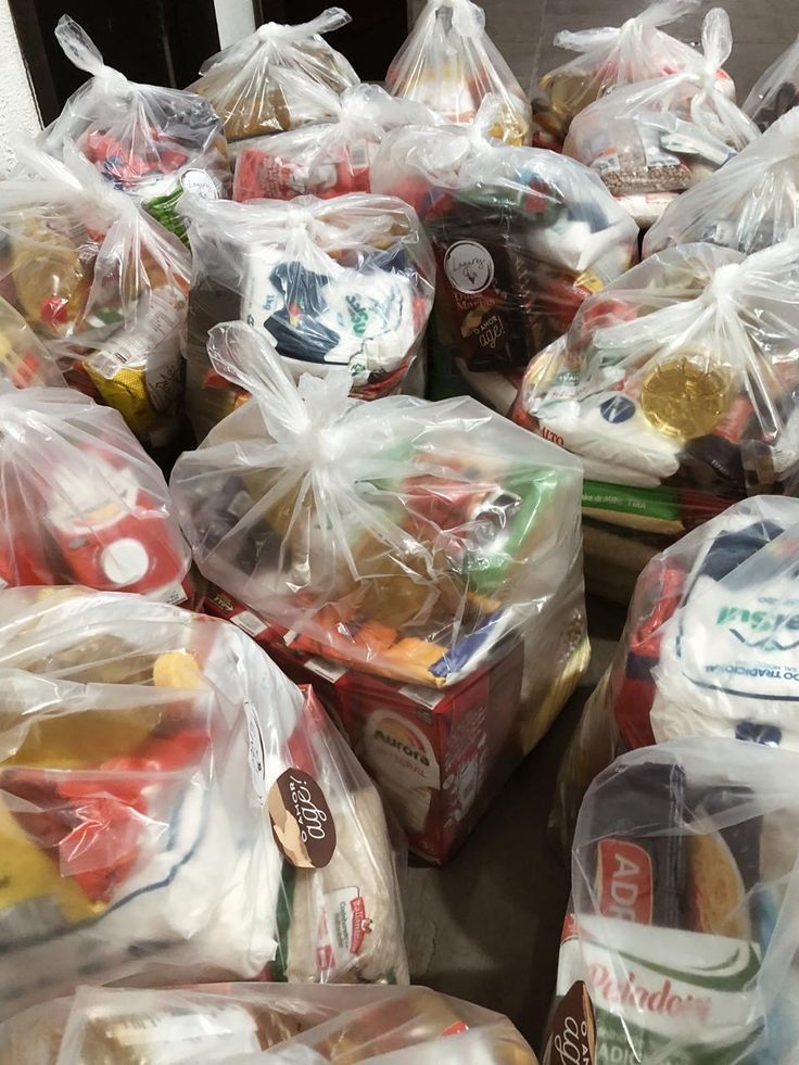 Food parcels prepared for families in need